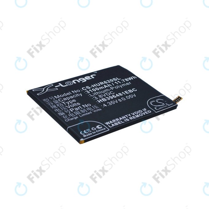 Batterie pour Huawei Ascend Y6 2, Honor 5a, Huawei G7 Plus, 3100mAh, Li-Pol, 3.8V, HB396481EBC, HQ