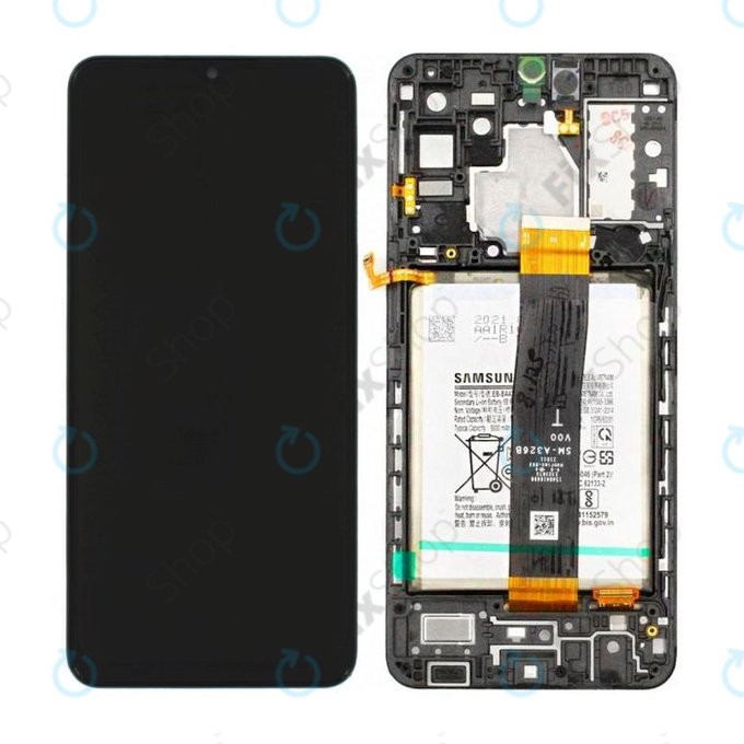 Samsung Galaxy A32 5G A326B - Écran LCD + Écran tactile + Cadre + Batterie (Noir génial) - GH82-25453A, GH82-25454A Genuine Service Pack