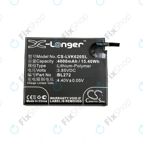 Batterie pour Lenovo K6 Power, 4000mAh, Li-Pol, 3.85V, BL272, HQ