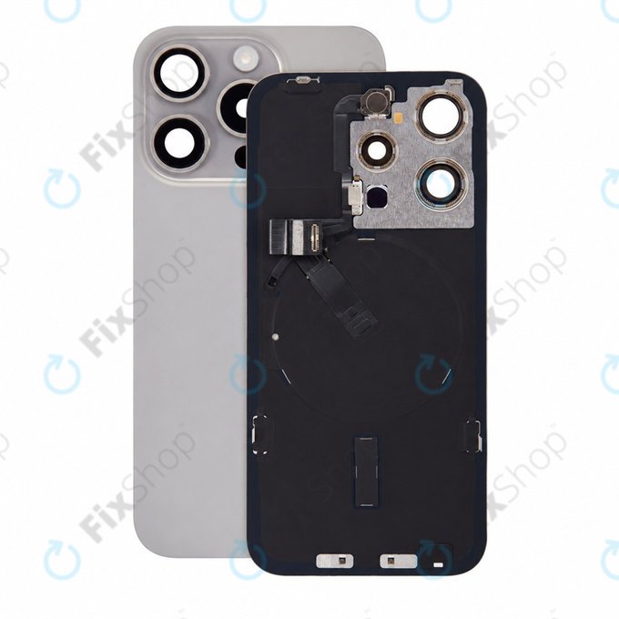 Verre de coque arrière pour iPhone 15 Pro, Natural Titanium, Pulled A
