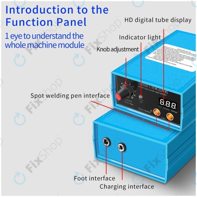 Docreate HPSW 5000W - Kit de bricolage pour mini machine à souder par points (4000mAh)