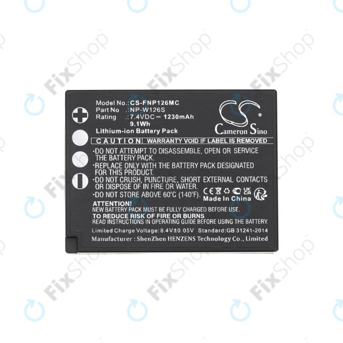 Batterie pour Fujifilm Finepix Hs30, X-T30, 1230mAh, Li-Ion, 7.4V, NP-W126S, HQ