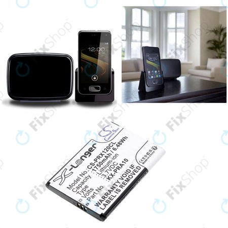 Batterie pour Panasonic KX-PRX110, 120, 150, 1750mAh, Li-Ion, 3.7V, KX-PRA10, HQ