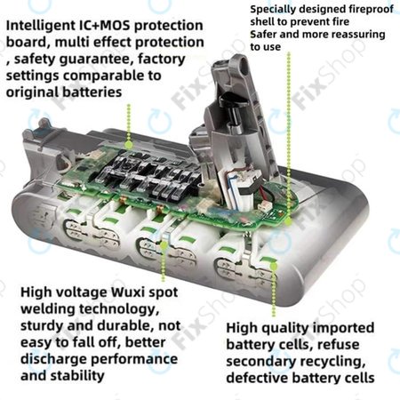 Dyson V12 - Batterie 965470-01 Li-Ion 25.2V 2500mAh HQ