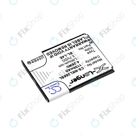 Batterie pour Nokia 2660 Flip 4G, 1150mAh, Li-Ion, 3.7V, BL-L4E, HQ