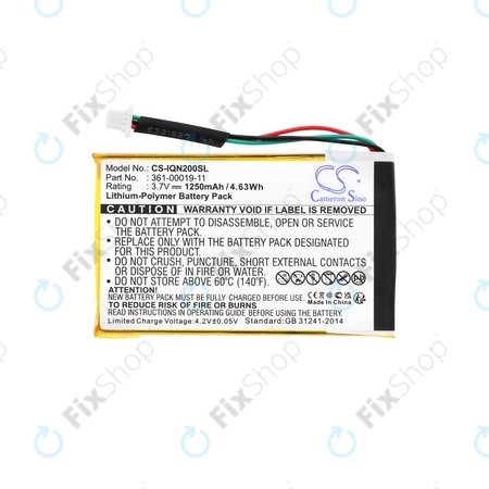 Garmin Nuvi 200, 200W, 205, 205T, 205W, 205WT, 250, 252W, 255, 255T, 255W, 255WT, 260, 260W, 260WT, 270 - Batterie 010-00621-10, 361-00019-11 1250mAh HQ