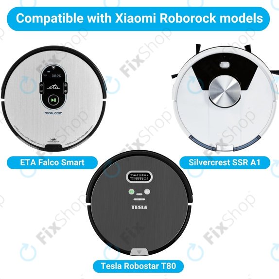 Kit de pièces de rechange pour ETA Falco Smart, Silvercrest SSR A1 SSR AL1, Tesla Robostar T82 (1x Brosse principale, 2x Filtre, 4x Brosse latérale, 2x Chiffon de vadrouille)