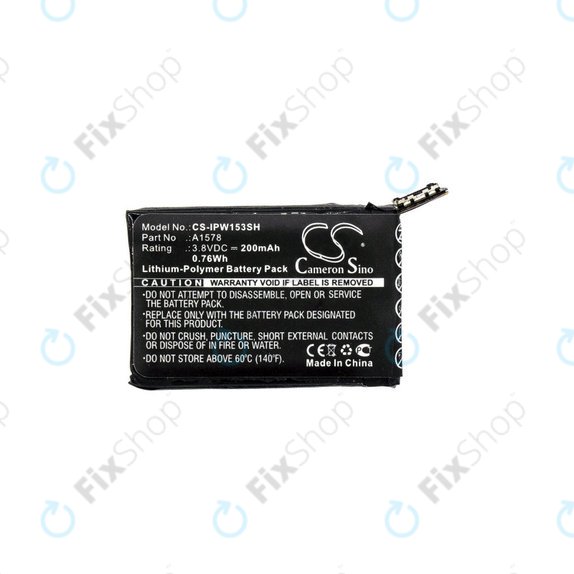 Batterie pour Apple Watch 1 38 mm, 200mAh, Li-Pol, 3.8 V, A1578, HQ