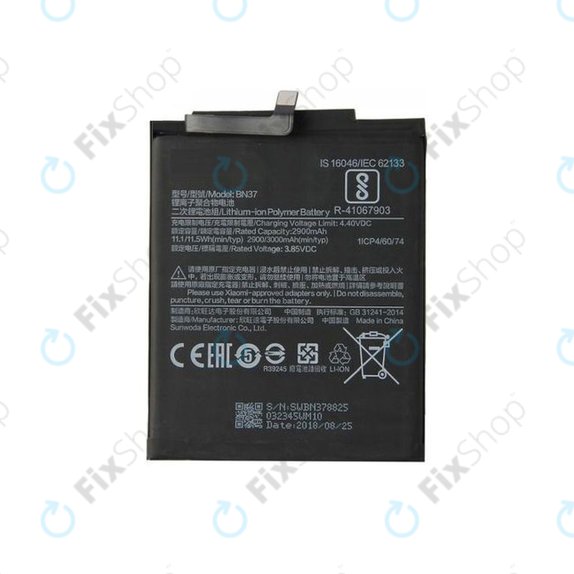 Xiaomi Redmi 6, Redmi 6A - Batterie BN37 3000mAh