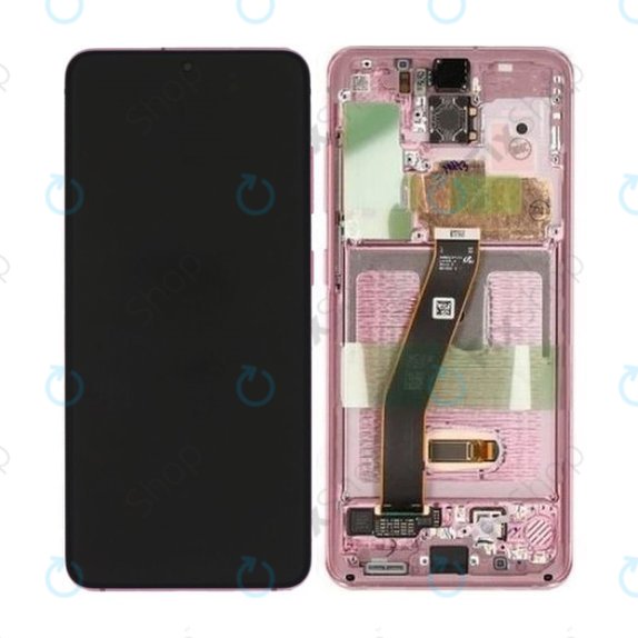 Samsung Galaxy S20 G980F - Écran LCD + Écran Tactile + Cadre (Cloud Pink) - GH82-22123C, GH82-22131C, GH82-31432C, GH82-31433C Genuine Service Pack