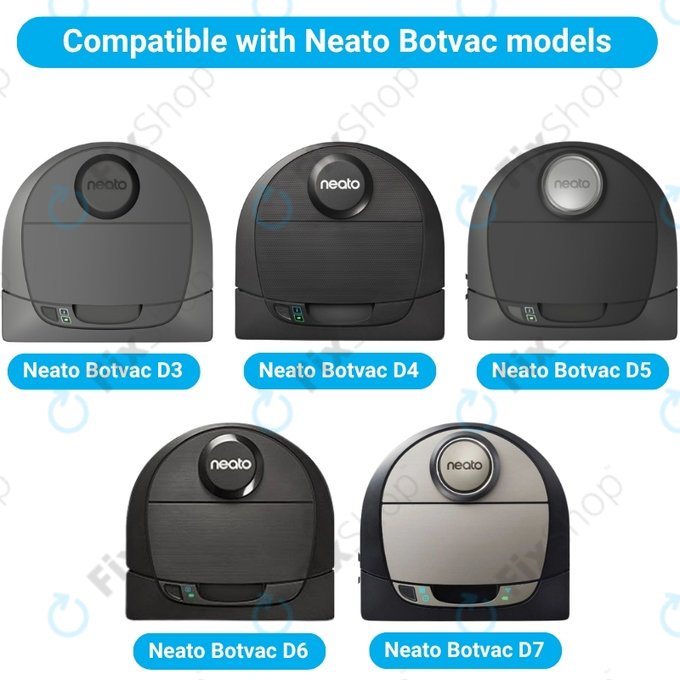 Kit de pièces de rechange pour Neato Botvac D3, D4, D5, D6, D7 (1x Brosse principale, 2x Filtre, 2x Brosse latérale)