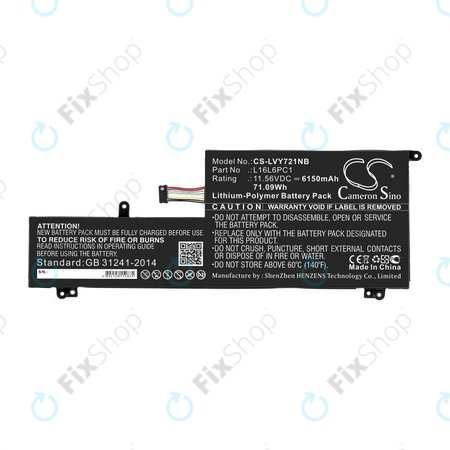 Batterie pour Lenovo Yoga 720-15, 6150mAh, Li-Pol, 11.56V, L16L6PC1, HQ