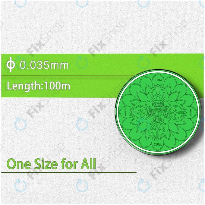 2UUL - Vajra Wire - Fil de séparation LCD ultra-Fin (0,035 mm x 100 m) - 5pcs