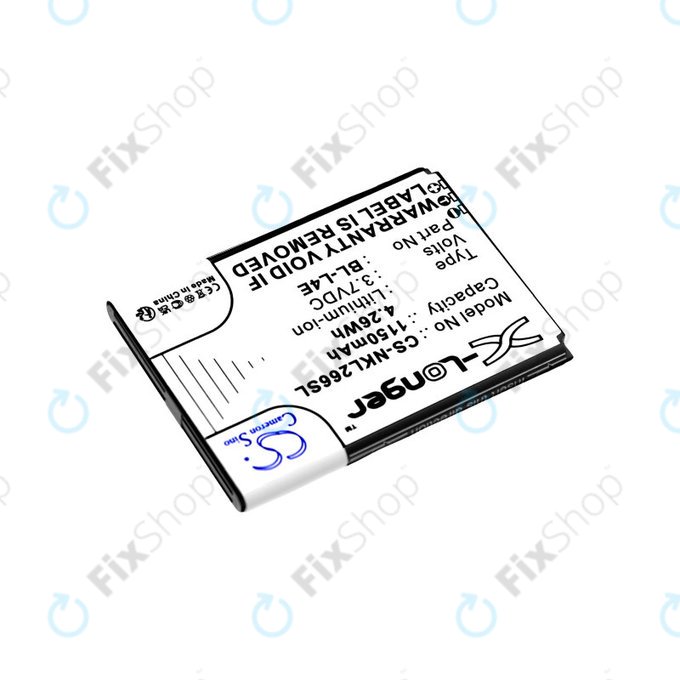 Batterie pour Nokia 2660 Flip 4G, 1150mAh, Li-Ion, 3.7V, BL-L4E, HQ