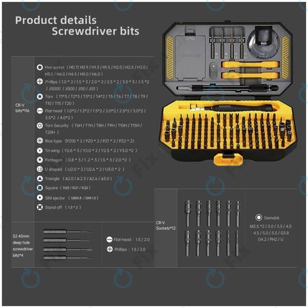 Jakemy JM-8183 - Jeu de tournevis de précision pour réparation de téléphones portables, tablettes et ordinateurs