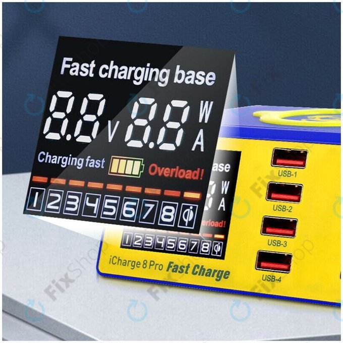 Mechanic iCharge 8 Pro - Station de recharge USB USB-C, USB 3.0 et chargeur sans fil