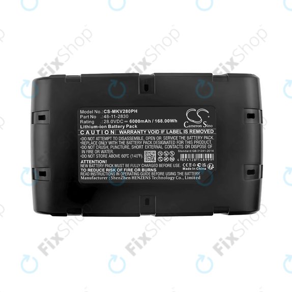 Batterie pour Milwaukee HD28 SG, HD28 SX, 6000mAh, Li-Ion, 28V, 0700 956 730, HQ