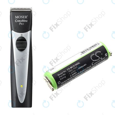 Batterie pour Moser Easy Style 1881, 2000mAh, Ni-MH, 1.2V, 1852-7531, HQ