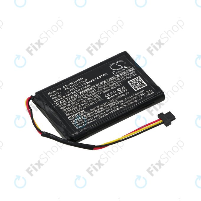 Batterie pour TomTom Go 610, 1100mAh, Li-Ion, 3.7V, LAHA1111107, HQ