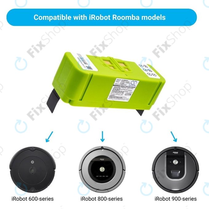iRobot Roomba 600, 800, 900-series - Batterie 4502233, 4374392, 2130LI 14.4V 4000mAh HQ