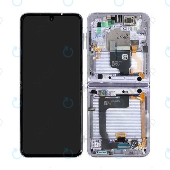 Samsung Galaxy Z Flip 4 F721B - Écran LCD + Écran Tactile + Cadre (Bora Violet) - GH82-29440B, GH82-30239B, GH82-29441B, GH82-30238B Genuine Service Pack