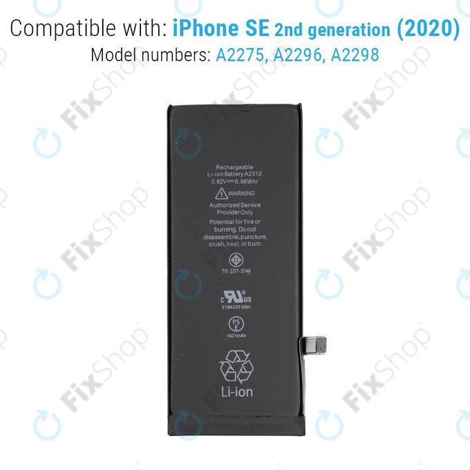 Apple iPhone SE (2e génération 2020) - Batterie A2312 1821 mAh Service Pack