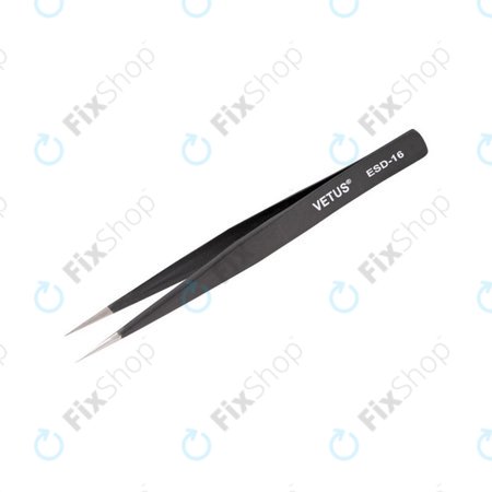 Vetus ESD-16 - Pince à épiler antistatique en métal à pointe droite (128mm)