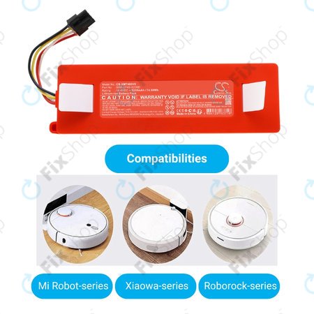 Xiaomi Roborock E-series, Q-series, S-series - Batterie BRR-2P4S-5200 Li-Ion 14.4V 5200mAh HQ