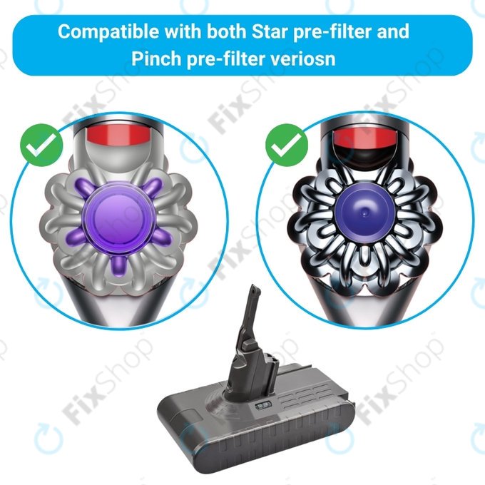 Dyson V8 - Batterie 215681, PM8-US-HFB1497A Li-Ion 21.6V 4000mAh