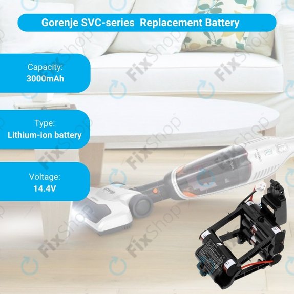 Gorenje SVC-series - Batterie 577276 Li-Ion 14.4V 3000mAh HQ