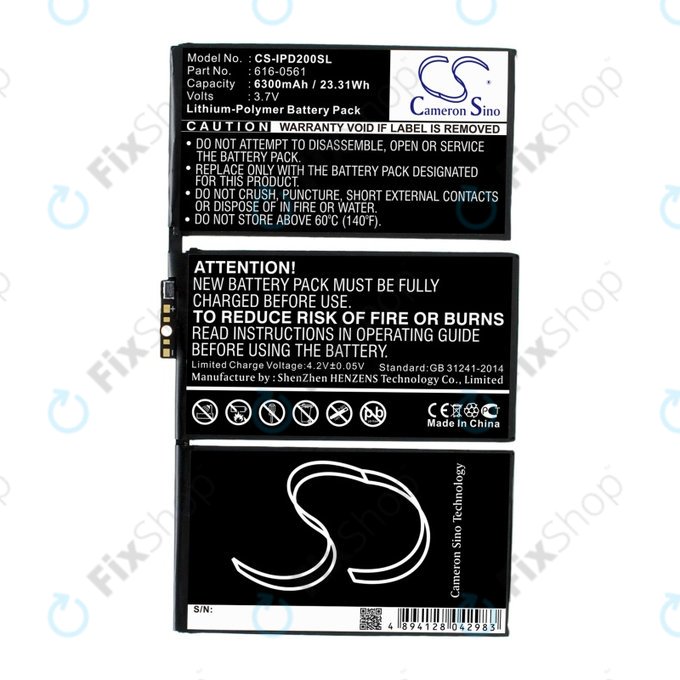Apple iPad 2 - Batterie 616-0561, 616-0559 6300mAh HQ