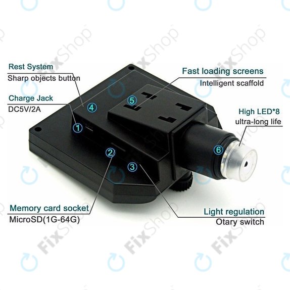 Microscope numérique portable Wi-Fi / Caméra / Loupe (1080p)