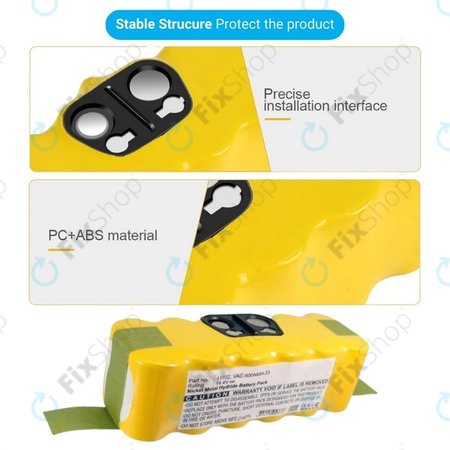 iRobot Roomba 500, 600, 700, 800, 900-series, R3, Scooba 450, Vileda 137173 - Batterie 11702, GD-Roomba-500, VAC-500NMH-33 Ni-MH 14.4V 3500mAh