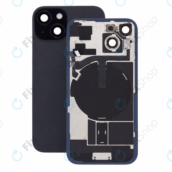 Verre de coque arrière pour iPhone 15, Black, Pulled A