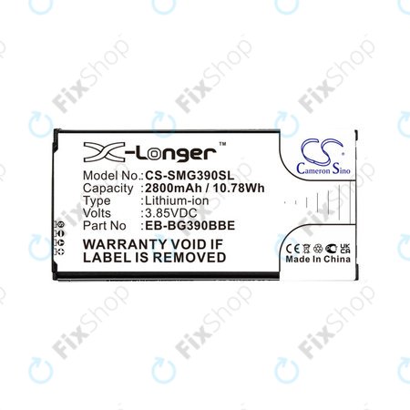 Batterie pour Samsung Galaxy Xcover 4, 4S, 2800mAh, Li-Ion, 3.85V, EB-BG390BBE, HQ