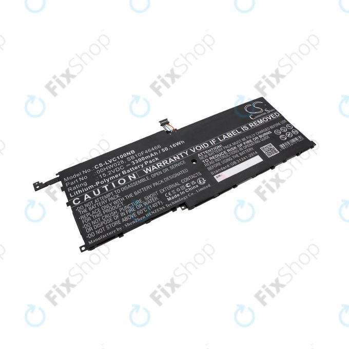 Batterie pour Lenovo X1, 3300mAh, Li-Pol, 15.2V, 00HW028, HQ