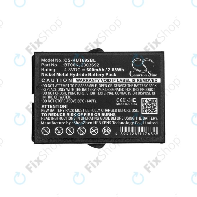 Batterie pour Ikusi T70, TM70, 600mAh, Ni-MH, 4.8V, BT06K, HQ