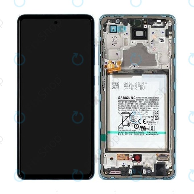 Samsung Galaxy A72 A725F, A726B - Écran LCD + Écran tactile + Cadre + Batterie (Bleu génial) - GH82-25541B, GH82-25542B Genuine Service Pack