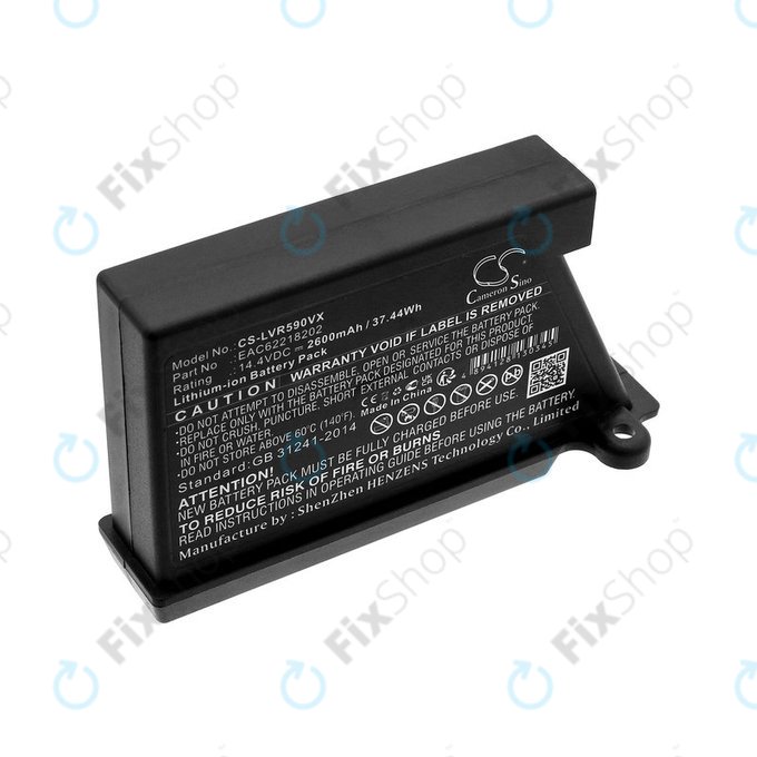 Batterie pour LG Hombot, LG VR, EAC62218202, Li-ion, 14.4V, 2600mAh, HQ