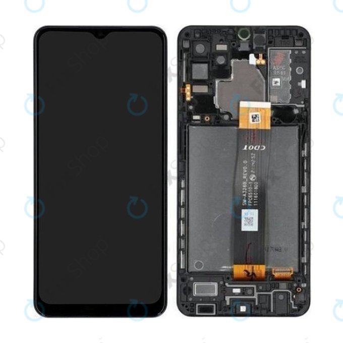 Samsung Galaxy A32 5G A326B - Écran LCD + Écran tactile + Cadre (Noir génial) - GH82-25121A, GH82-25122A Genuine Service Pack
