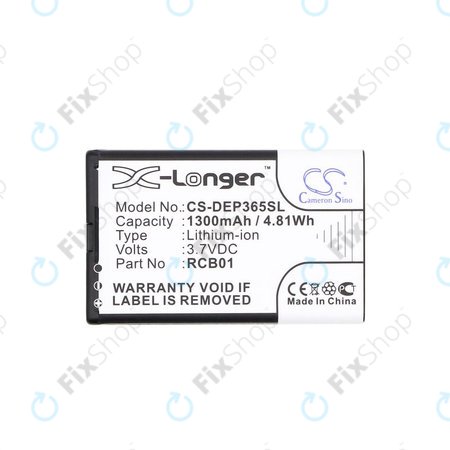 Batterie pour Doro Primo 365, 1300mAh, Li-Ion, 3.7V, RCB01, HQ