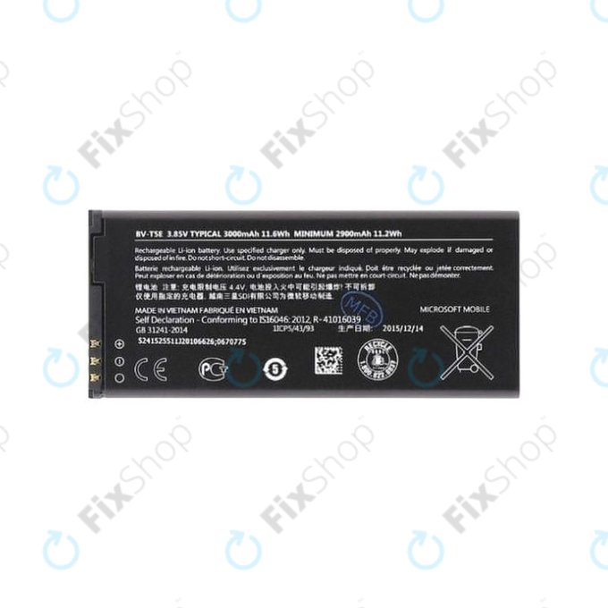 Microsoft Lumia 950, 950 LTE, 950 Dual - Batterie BV-T5E 2900mAh