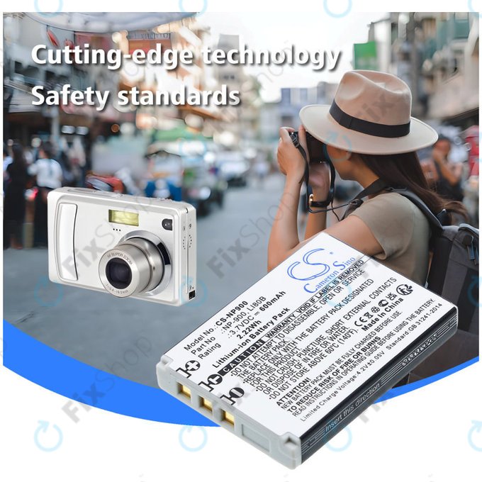 Batterie pour Agfa, Aosta, Avant, Benq, Minolta, Olympus, Polaroid, 600mAh, Li-Ion, 3.7V, Li-80B, HQ