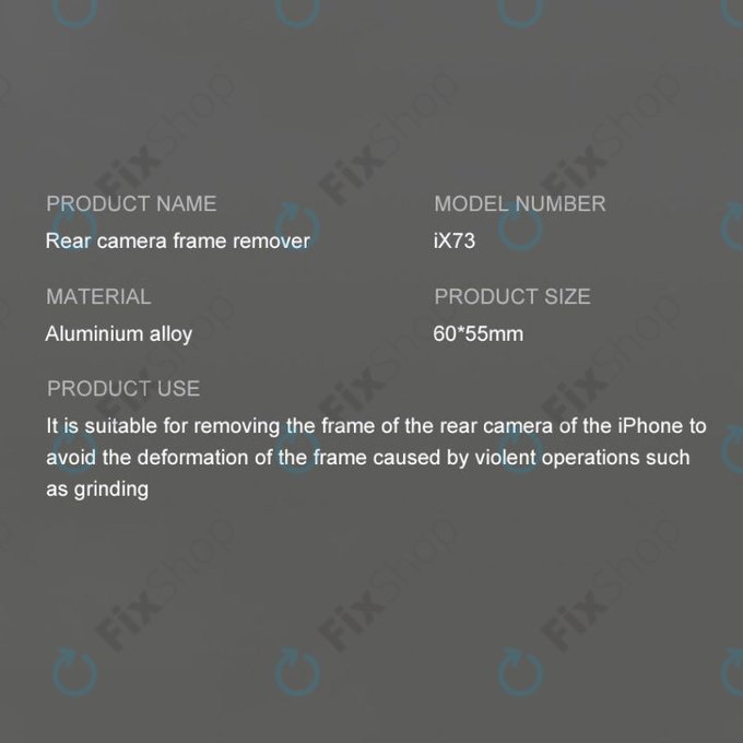 iFixes iX73 - outil pour retirer le cadre de la caméra arrière