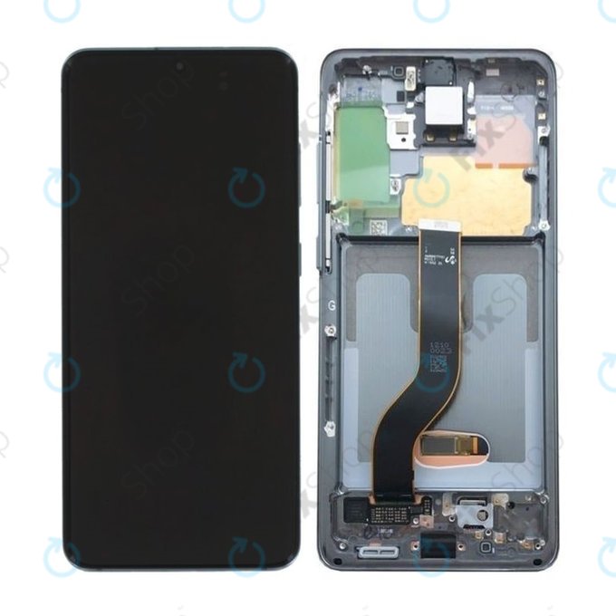 Samsung Galaxy S20 G980F - Écran LCD + Ecran Tactile + Cadre (Gris Cosmique) - GH82-22131A, GH82-22123A, GH82-31433A, GH82-31432A Genuine Service Pack