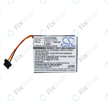 Batterie pour Pioneer AVIC-F320BT, 790mAh, Li-Ion, 3.7V, 338937010176, HQ