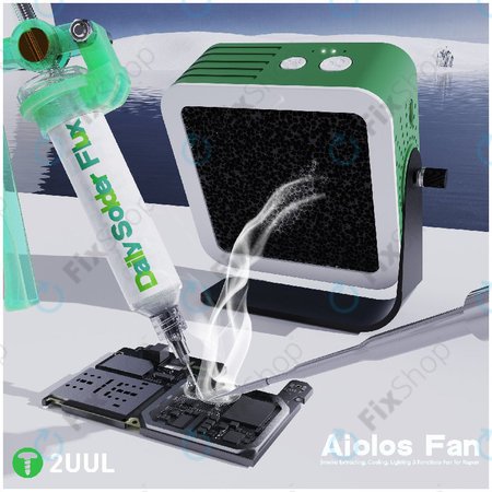 Extracteur de fumée et ventilateur de refroidissement avec éclairage LED, 2UUL DA98