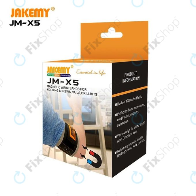 Jakemy JM-X5 - Bracelet de rangement magnétique pour vis, clous et embouts
