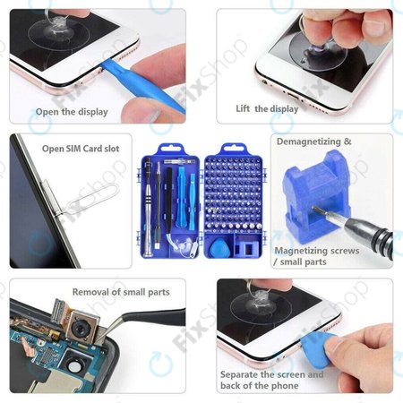 Kingsdun - Jeu de tournevis et embouts de précision pour réparation de téléphones portables, PC et électroniques 115 en 1