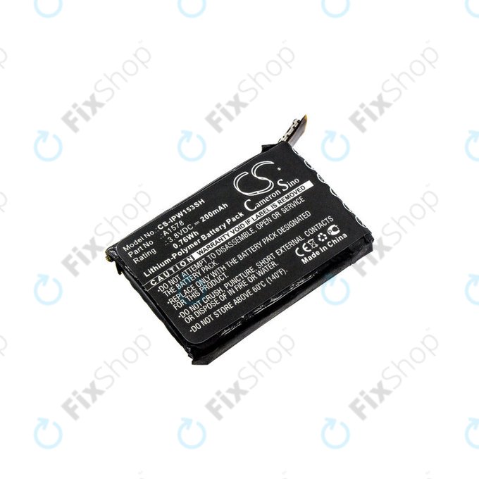 Batterie pour Apple Watch 1 38 mm, 200mAh, Li-Pol, 3.8 V, A1578, HQ